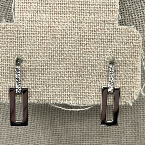 Vintage Epiphany Diamonique Platinum-Clad Sterling Silver Earrings - Picture 5 of 10